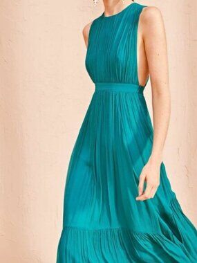 green emerald velvet dress Emery Embroidered Maxi Dress Fuchsia / L